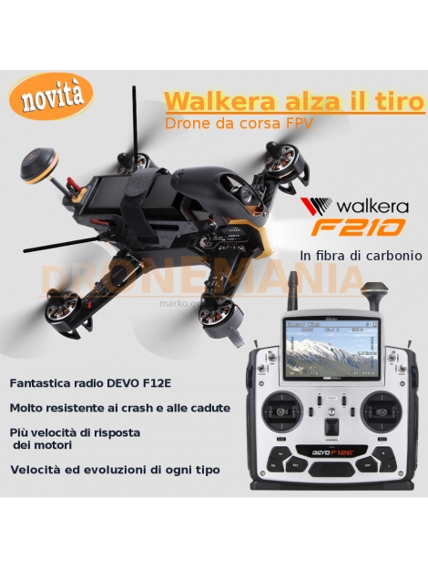 WALKERA F210 3D ULTRAVELOCE POTENTE DRONE RACE CORSE FVP 1KM PORTATA VELOCISSIMO