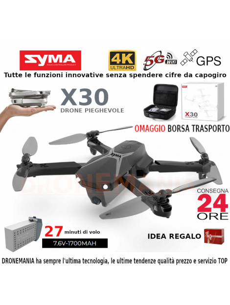 Syma Drone SYMA X5HW con 3 batterie FPV BAROMETRO BLOCCO ALTEZZA drone WiFi video HD 