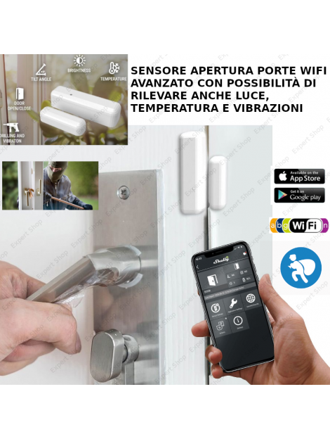 Sensore Porte e Finestre DOMOTICA Telecomando Per iOS e Android Wifi Wireless