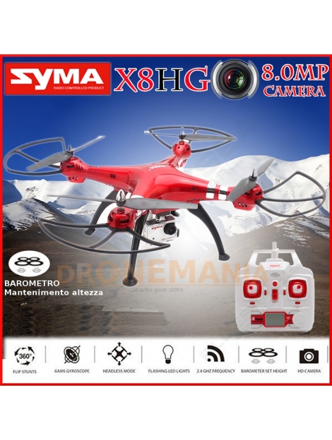 DRONE SYMA X8HG XXL BLOCCO ALTEZZA HEADLESS CAMERA FULL HD FOTO 8MPX come GOPRO