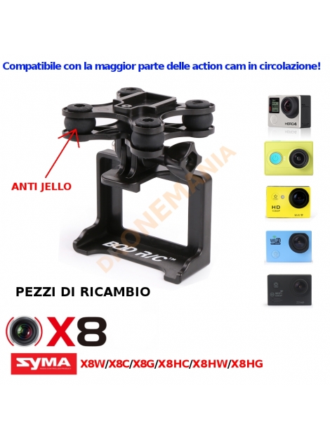 Supporto GoPro camera per Syma X8 X8C X8W X8HW X8HG X8HC drone anti jello