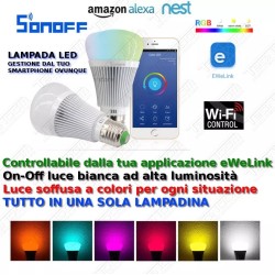 Domotica lampada LED Sonoff B1 WiFi gestione da APP sullo smartphone
