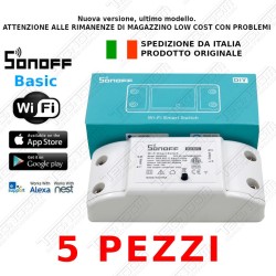 Pacchetto 5 pz Sonoff basic INTERRUTTORE WiFi da smartphone