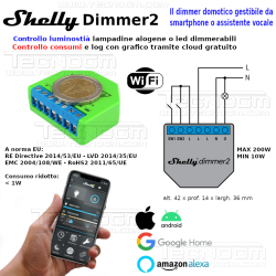 SHELLY DIMMER 2 WIFI luminosità luci SMART DOMOTICA