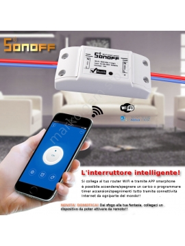 Domotica intettuttore WiFi comandato da smartphone tramite APP orologio timer accendi spegni accessori via Internet