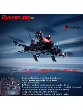 Walkera Runner 250 PRO drone gara corse GPS motori senza spazzole trasmissione video in diretta evoluzioni in volo